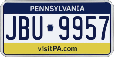 PA license plate JBU9957