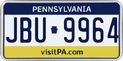 PA license plate JBU9964