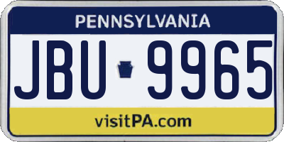 PA license plate JBU9965