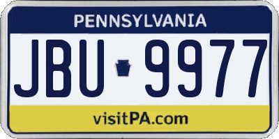 PA license plate JBU9977