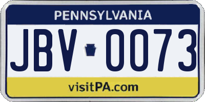 PA license plate JBV0073
