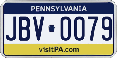 PA license plate JBV0079