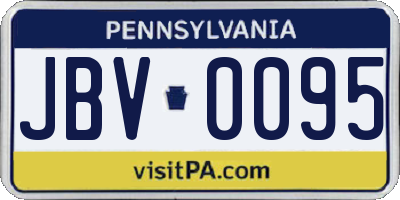 PA license plate JBV0095