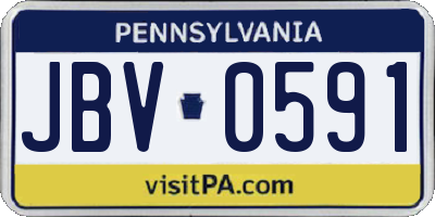 PA license plate JBV0591