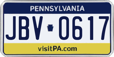 PA license plate JBV0617