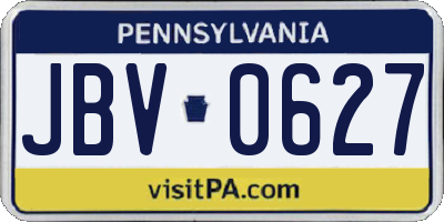 PA license plate JBV0627