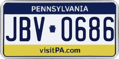 PA license plate JBV0686