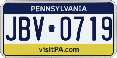PA license plate JBV0719