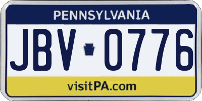 PA license plate JBV0776