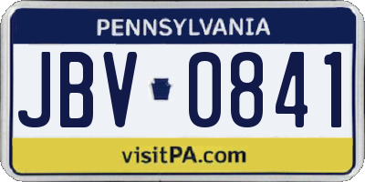 PA license plate JBV0841