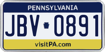 PA license plate JBV0891