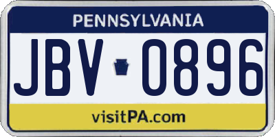 PA license plate JBV0896