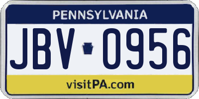 PA license plate JBV0956