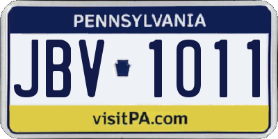 PA license plate JBV1011