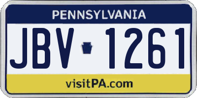 PA license plate JBV1261