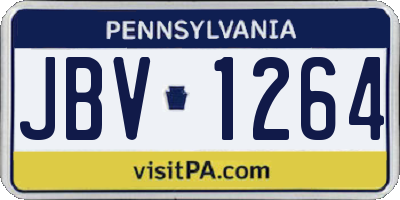 PA license plate JBV1264