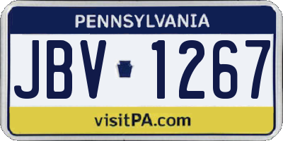 PA license plate JBV1267