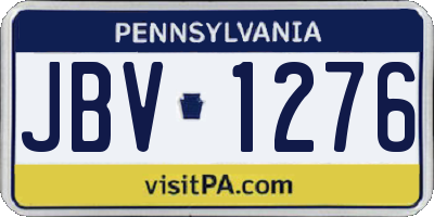PA license plate JBV1276
