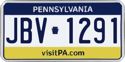 PA license plate JBV1291