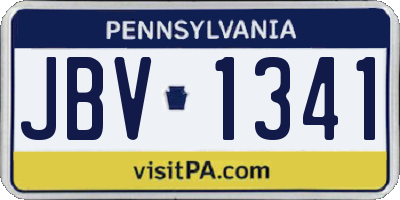 PA license plate JBV1341