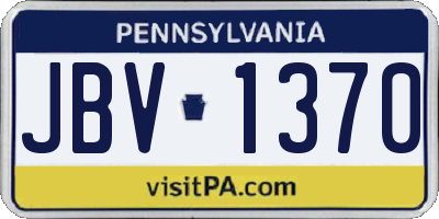PA license plate JBV1370
