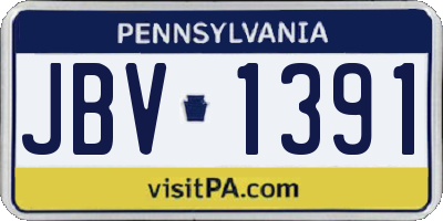 PA license plate JBV1391