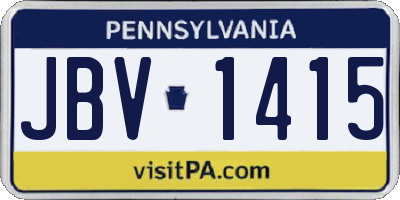 PA license plate JBV1415