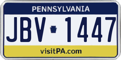 PA license plate JBV1447