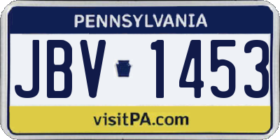 PA license plate JBV1453