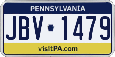 PA license plate JBV1479
