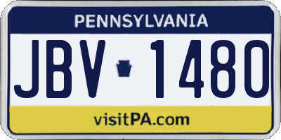 PA license plate JBV1480