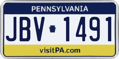 PA license plate JBV1491