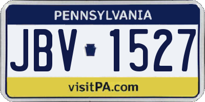 PA license plate JBV1527