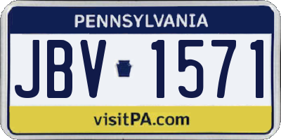 PA license plate JBV1571