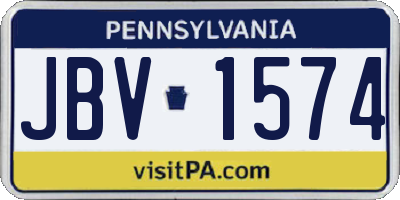 PA license plate JBV1574