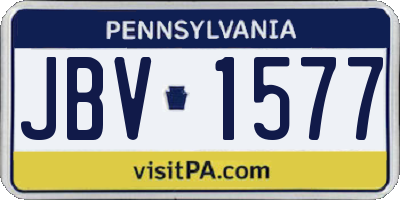 PA license plate JBV1577