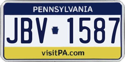 PA license plate JBV1587