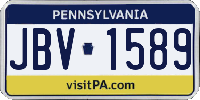 PA license plate JBV1589