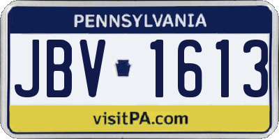 PA license plate JBV1613