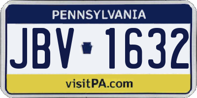 PA license plate JBV1632