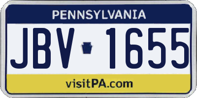 PA license plate JBV1655