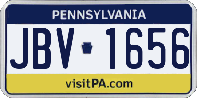 PA license plate JBV1656