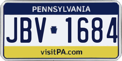PA license plate JBV1684