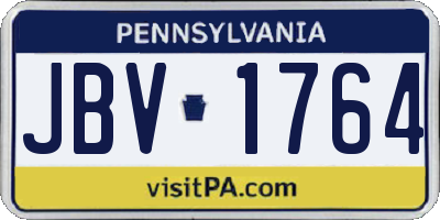 PA license plate JBV1764