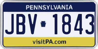 PA license plate JBV1843