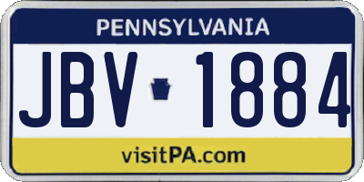 PA license plate JBV1884