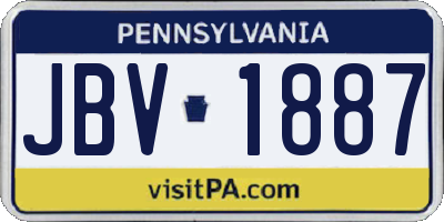 PA license plate JBV1887