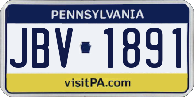 PA license plate JBV1891