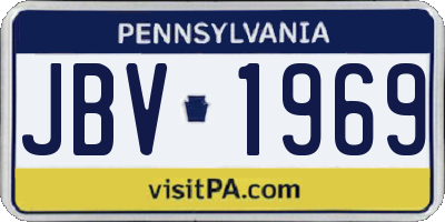 PA license plate JBV1969
