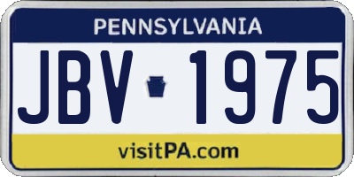 PA license plate JBV1975